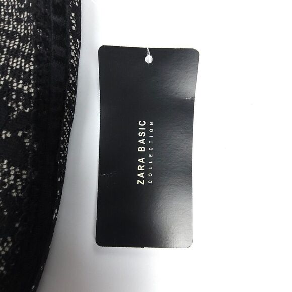 NWT Zara Whimsigoth Scalloped Lace Print High Rise Mini Skirt Medium Goth Black - Picture 11 of 11